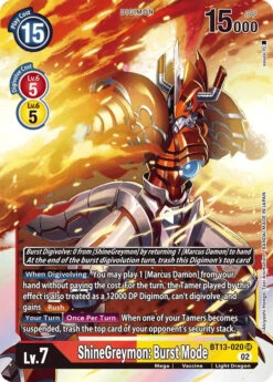 Shinegreymon: Burst Mode [BT13-020] [Versus Royal Knights Booster](Shinegreymon Burst Mode Bt13 020 Versus Royal Knight Booster)