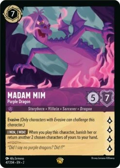 Disney Madam Mim - Purple Dragon (47/204) [Rise Of The Floodborn](Madam Mim Purple Dragon 47 204 Rise Of The Floodborn)