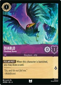 Disney Diablo - Obedient Raven (49/204) [Azurite Sea](Diablo Obedient Raven 49 204 Azurite Sea)