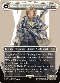 Magic The Gathering Dion, Bahamut's Dominant // Bahamut, Warden Of Light (Borderless) [FINAL FANTASY](Dion Bahamuts Dominant Borderless Final Fantasy)