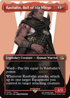 Magic The Gathering Raubahn, Bull Of Ala Mhigo (Borderless) (Surge Foil) [FINAL FANTASY](Raubahn Bull Of Ala Mhigo Borderless Surge Foil Final Fantasy)