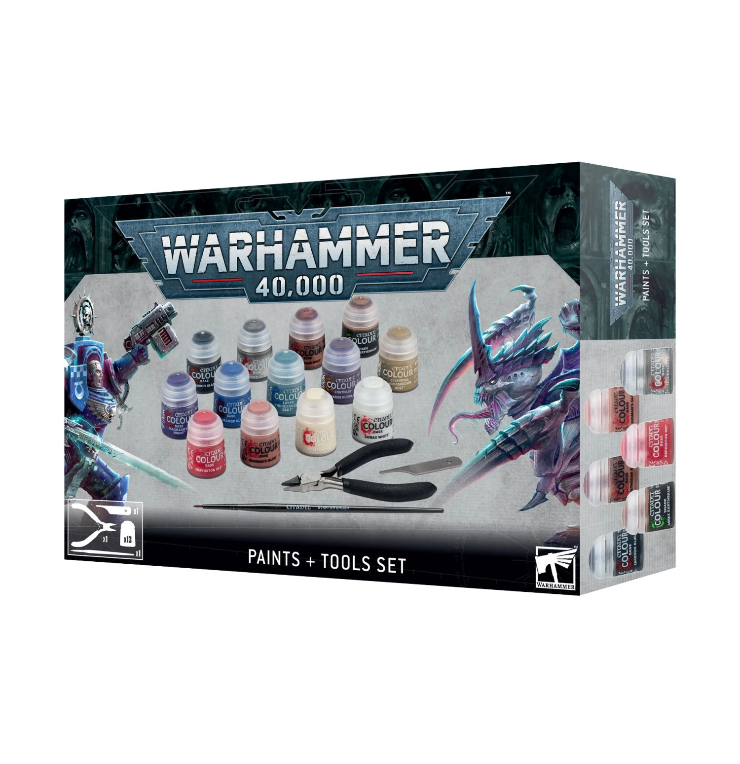 Warhammer 40,000: Paints + Tools Set (2023)(Warhammer 40 000 paints tools set 2023) Games Workshop Warhammer 40,000: Paints + Tools Set (2023)(Warhammer 40 000 Paints Tools Set 2023) -Games Portal Store https trade.games workshop.com assets 2023 07 52170199001 WH40KPaintAndToolSet07