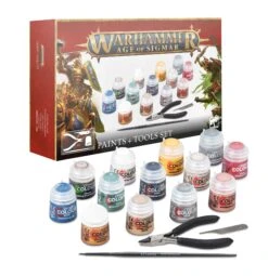 Games Workshop Warhammer Age Of Sigmar - Paints + Tools Set (2024)(Warhammer Age Of Sigmar Paints Tools Set 2024)